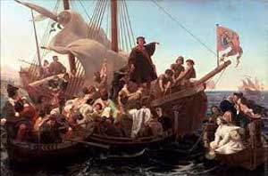 Columbus on his ship