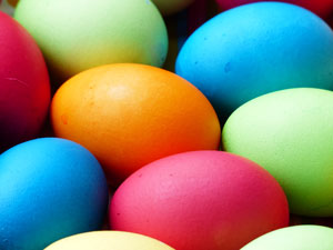 Brightly colored Easter eggs