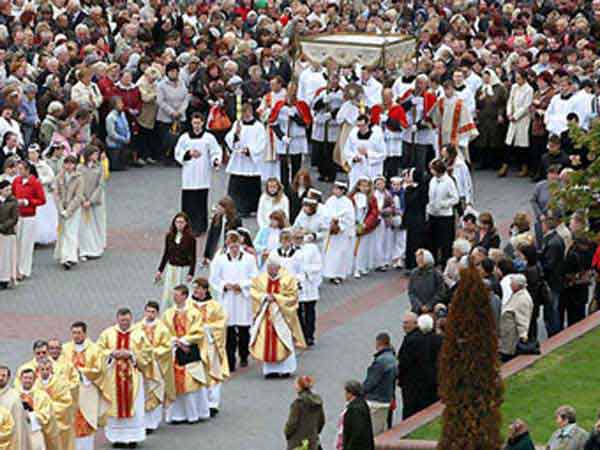 Corpus Christi procession in Belarus.