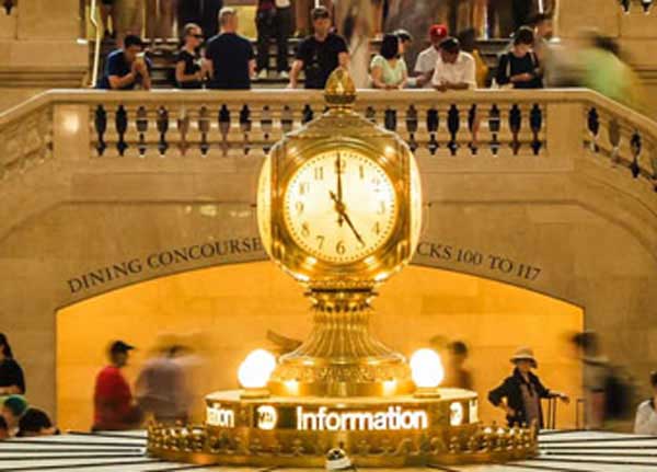 Clock in Grand Central Station New York City.