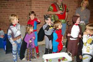 Young trick or treators in costume - Halloween Young trick or treators in costumes
