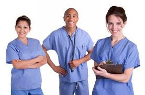 Nurses standing proud and happy