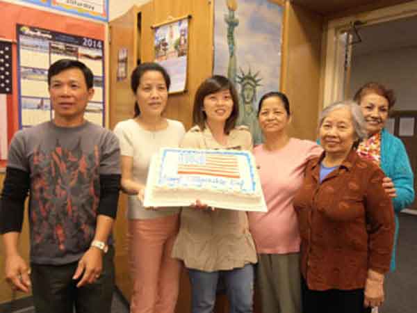 Celebrating Constitution Citizenship Day in Milpitas Adult School in 2014.