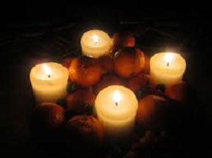 Burning candles to celebrate the birth of Jesus - Orthodox Christmas Day Burning candles to celebrate the birth of Jesus