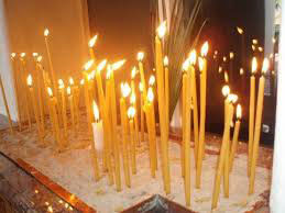 Special liturgy with candles burning - Orthodox New Year Special liturgy with candles burning
