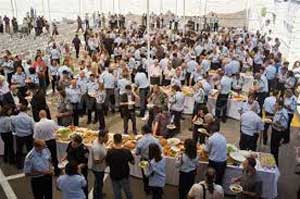 Jews enjoying outdoor feast - Rosh Hashanah Jew enjoying outdoor feast