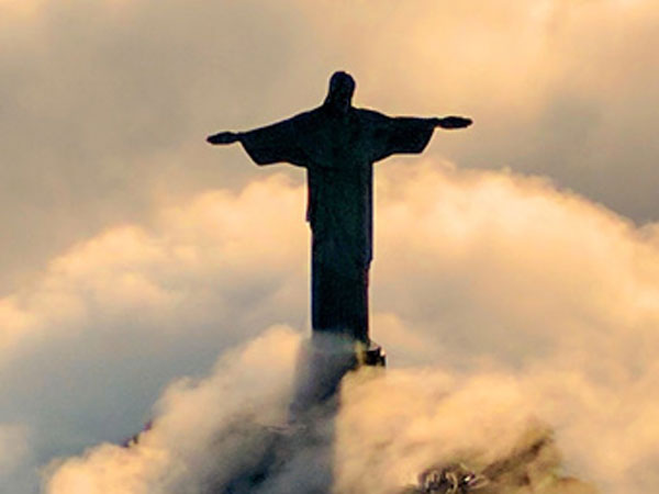 Christ the Redeemer on a cloudy day Rio de Jeneiro.